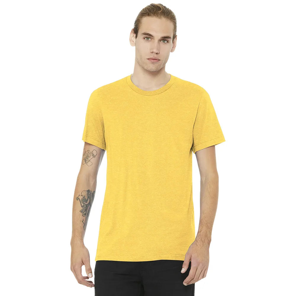 BELLA+CANVAS Unisex Heather CVC Short Sleeve Tee Decorated - Heather Yellow Gold