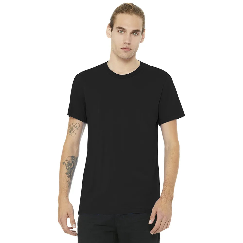 BELLA+CANVAS Unisex Heather CVC Short Sleeve Tee Decorated - Solid Black Blend