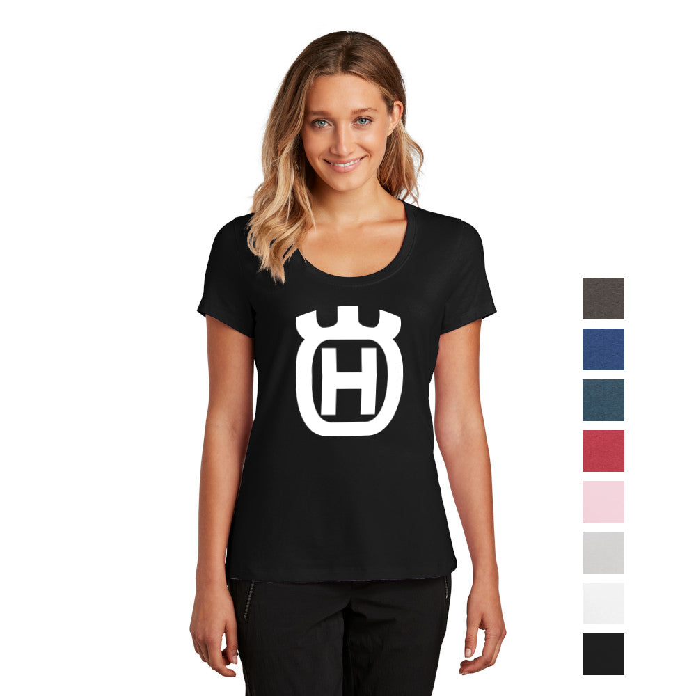 District Women’s Flex Scoop Neck Tee Decorated - Black