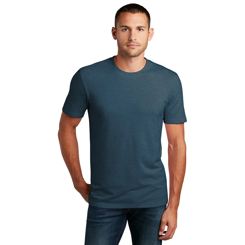 District Flex Tee Decorated - Heather Neptune Blue