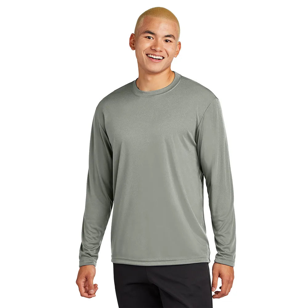 Sport-Tek Long Sleeve PosiCharge Competitor Tee Decorated - Grey Concrete