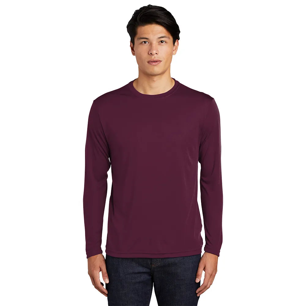 Sport-Tek Long Sleeve PosiCharge Competitor Tee Decorated - Maroon Red