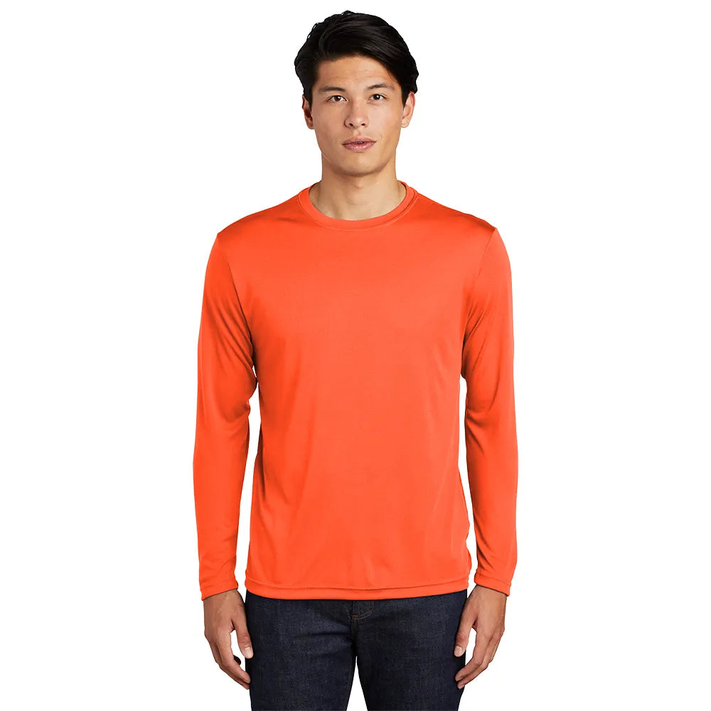 Sport-Tek Long Sleeve PosiCharge Competitor Tee Decorated - Neon Orange