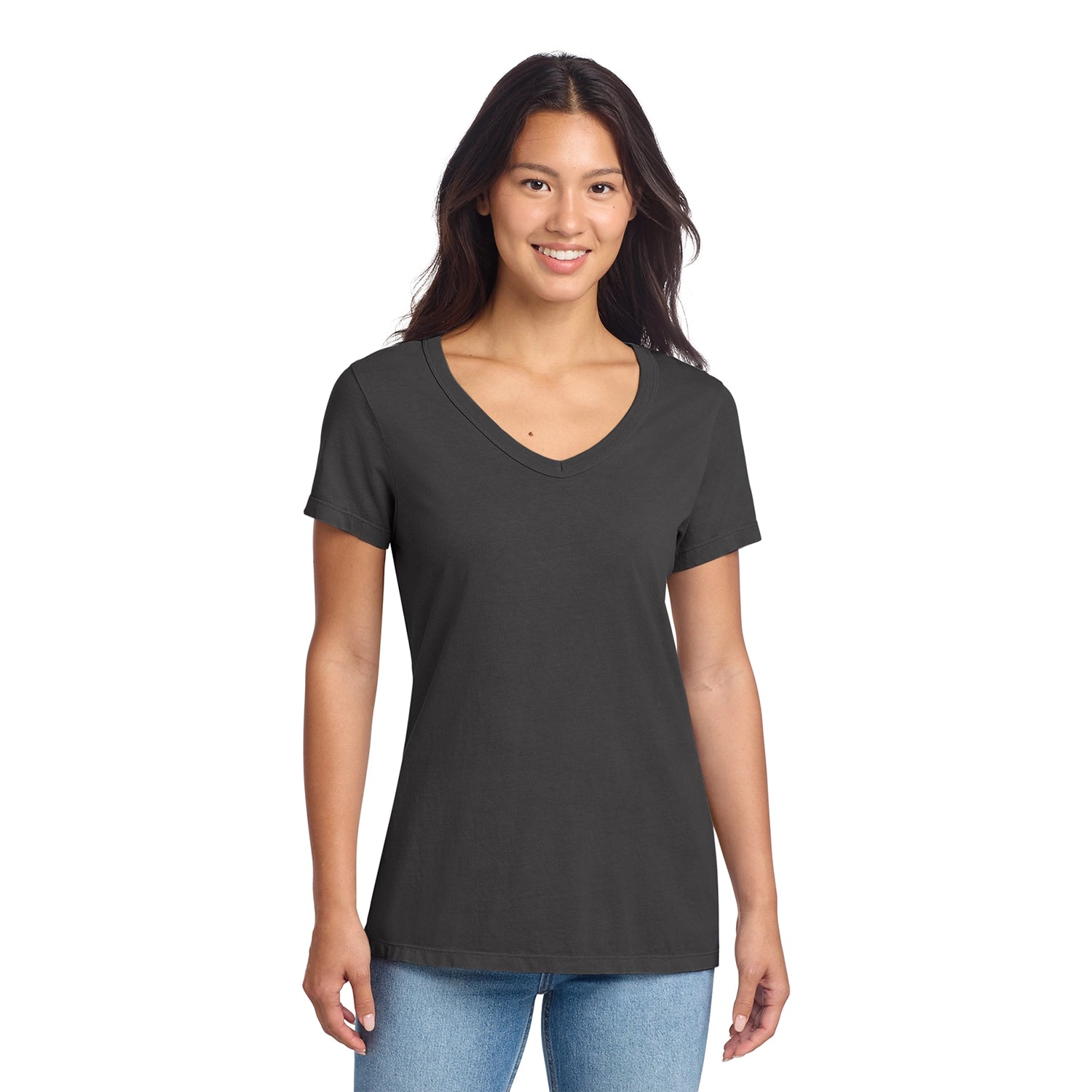 Port & Co Decorated Women's Beach Wash GarmentDyed VNeck Tee