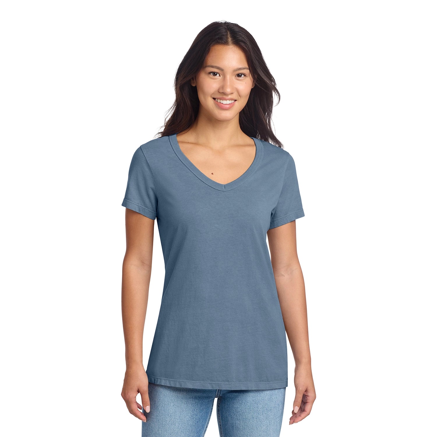 Port & Co Decorated Women's Beach Wash GarmentDyed VNeck Tee