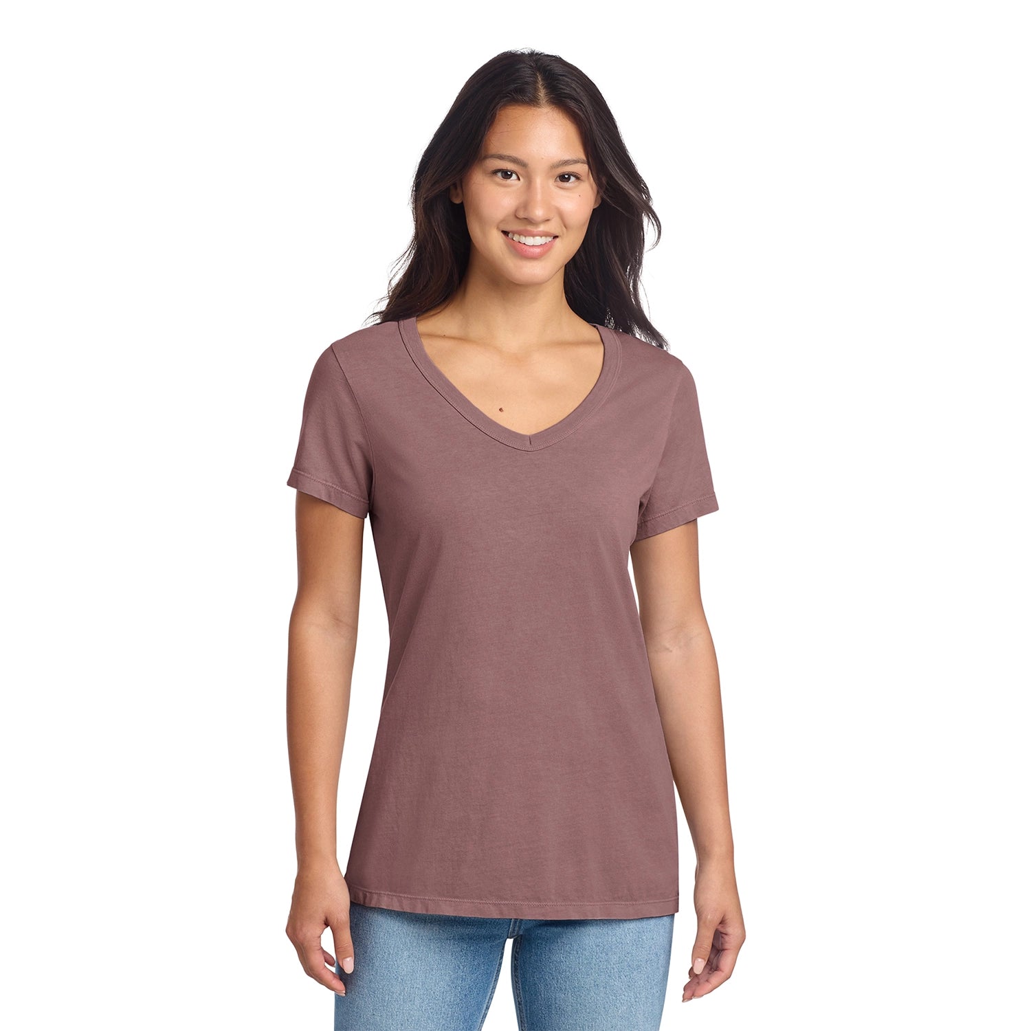 Port & Co Decorated Women's Beach Wash GarmentDyed VNeck Tee