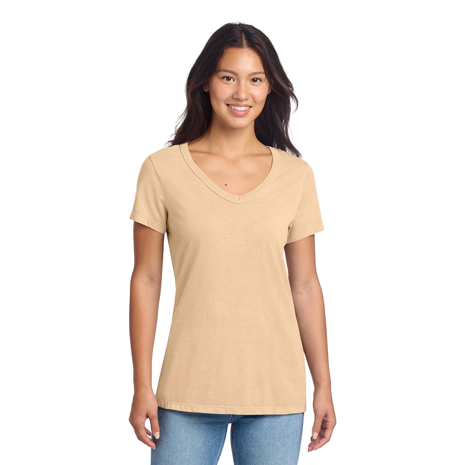 Port & Co Decorated Women's Beach Wash GarmentDyed VNeck Tee