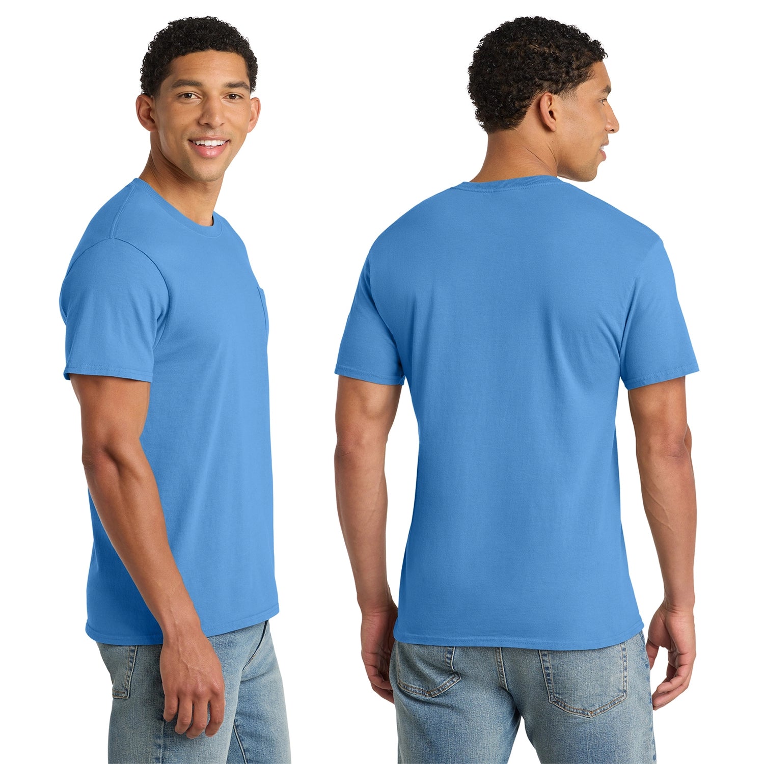 Port & Co Decorated Beach Wash GarmentDyed Pocket Tee