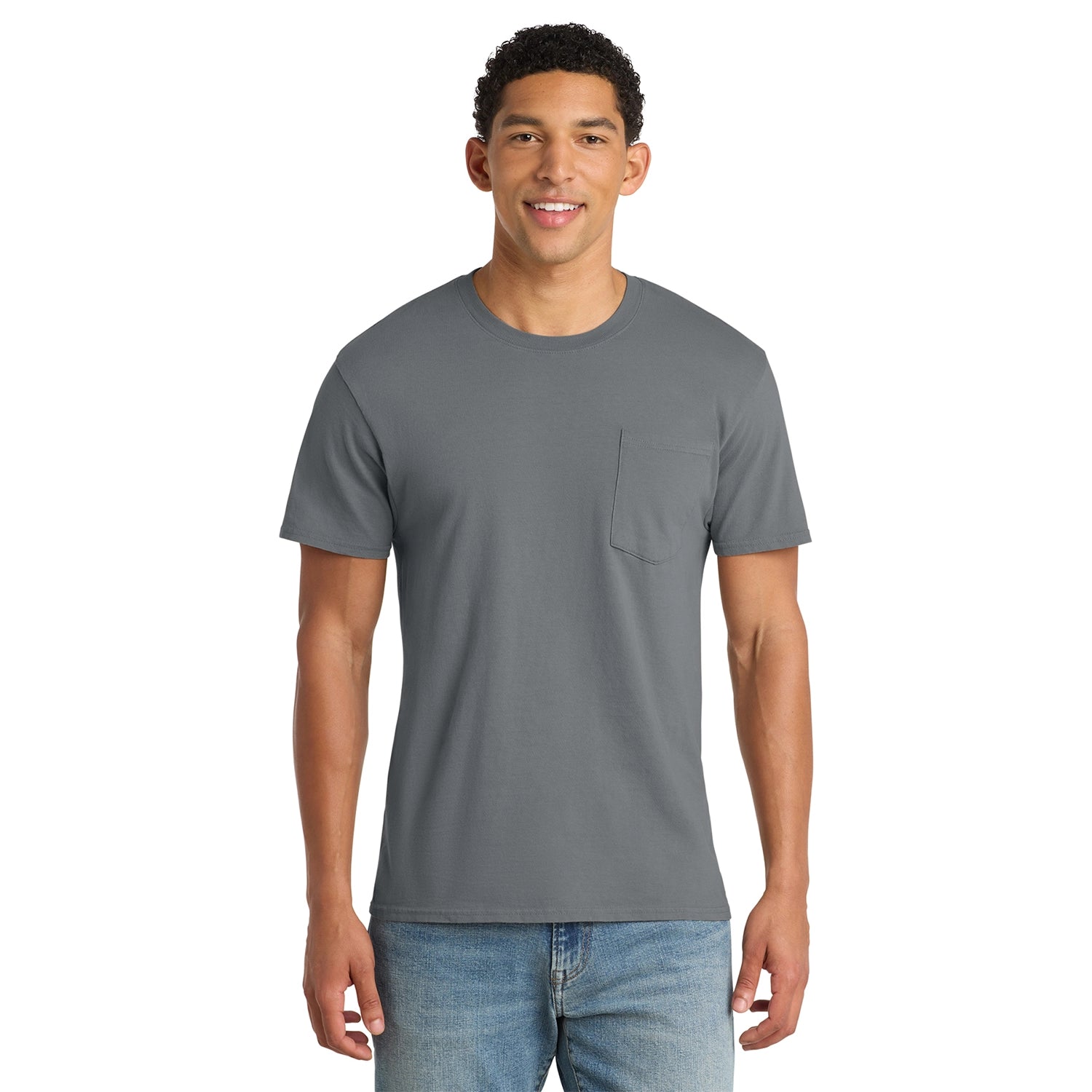 Port & Co Decorated Beach Wash GarmentDyed Pocket Tee