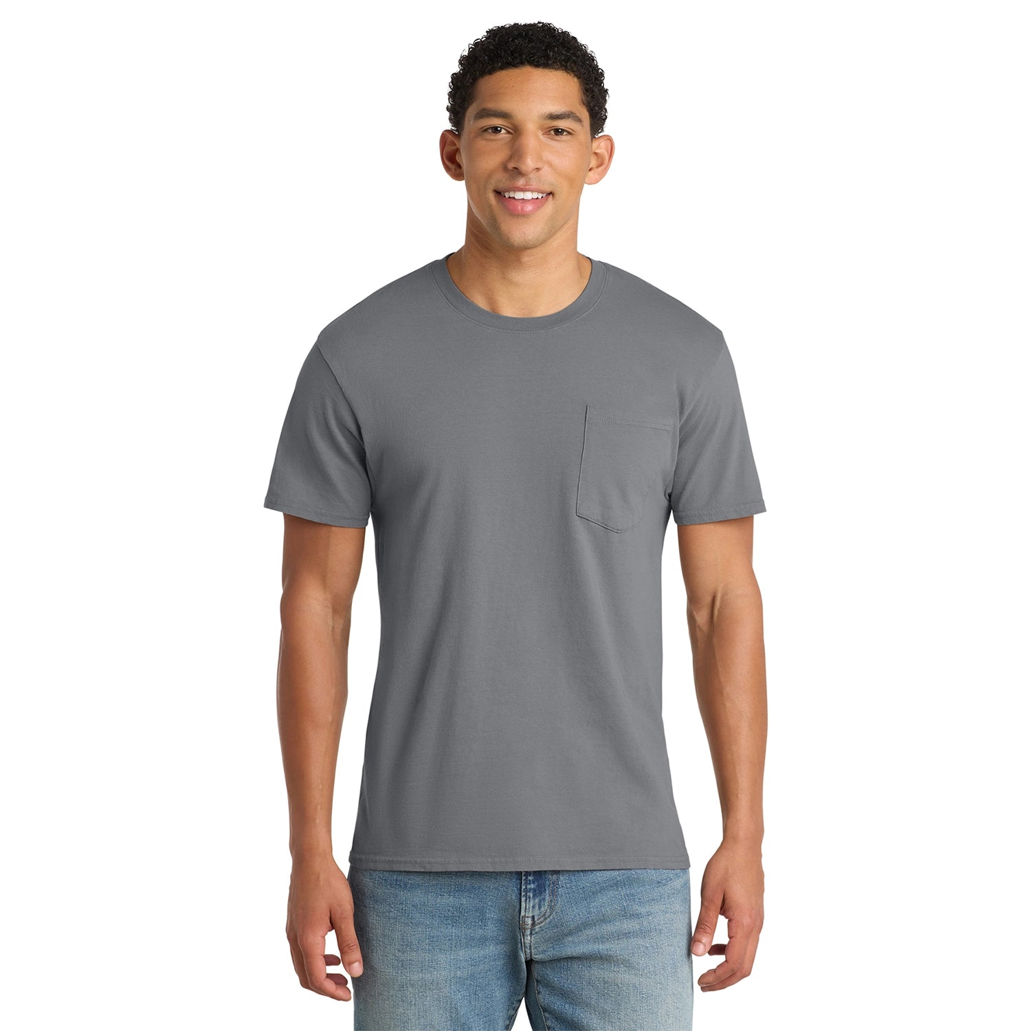 Port & Co Decorated Beach Wash GarmentDyed Pocket Tee