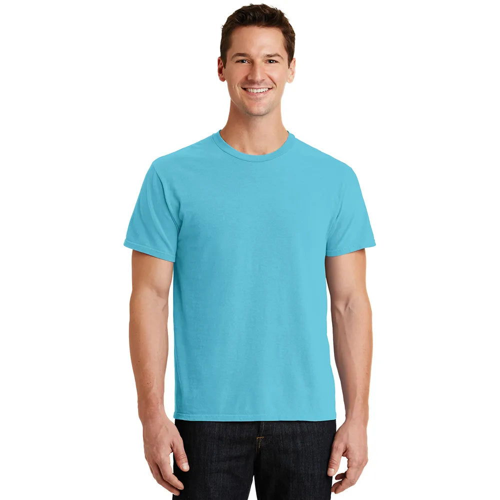 Port & Company Beach Wash Garment-Dyed Tee Decorated - Tidal Wave Blue
