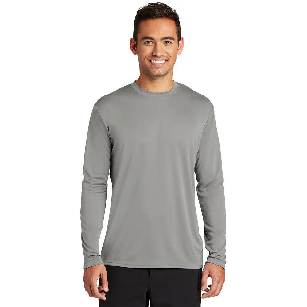 Port & Company Long Sleeve Performance Tee Decorated - Grey Concrete (PMS COOL GRAY 10C)