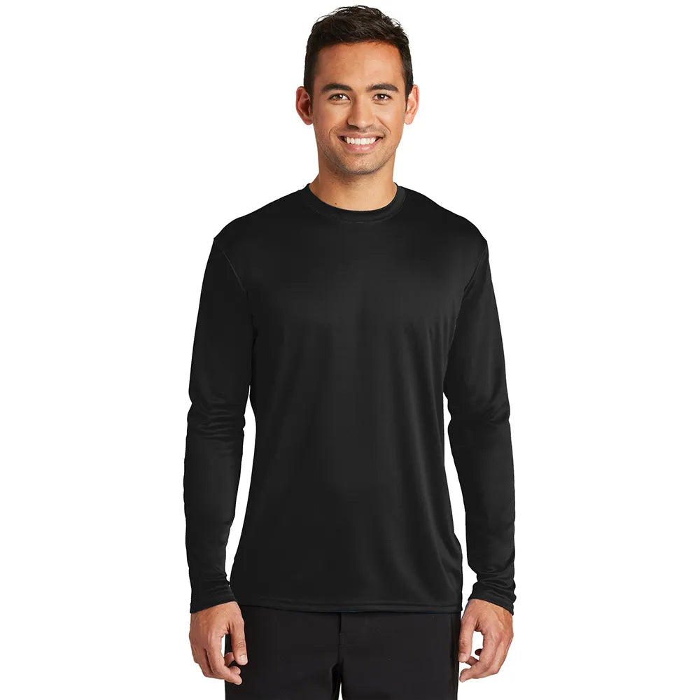 Port & Company Long Sleeve Performance Tee Decorated - Jet Black (PMS BLACK C)