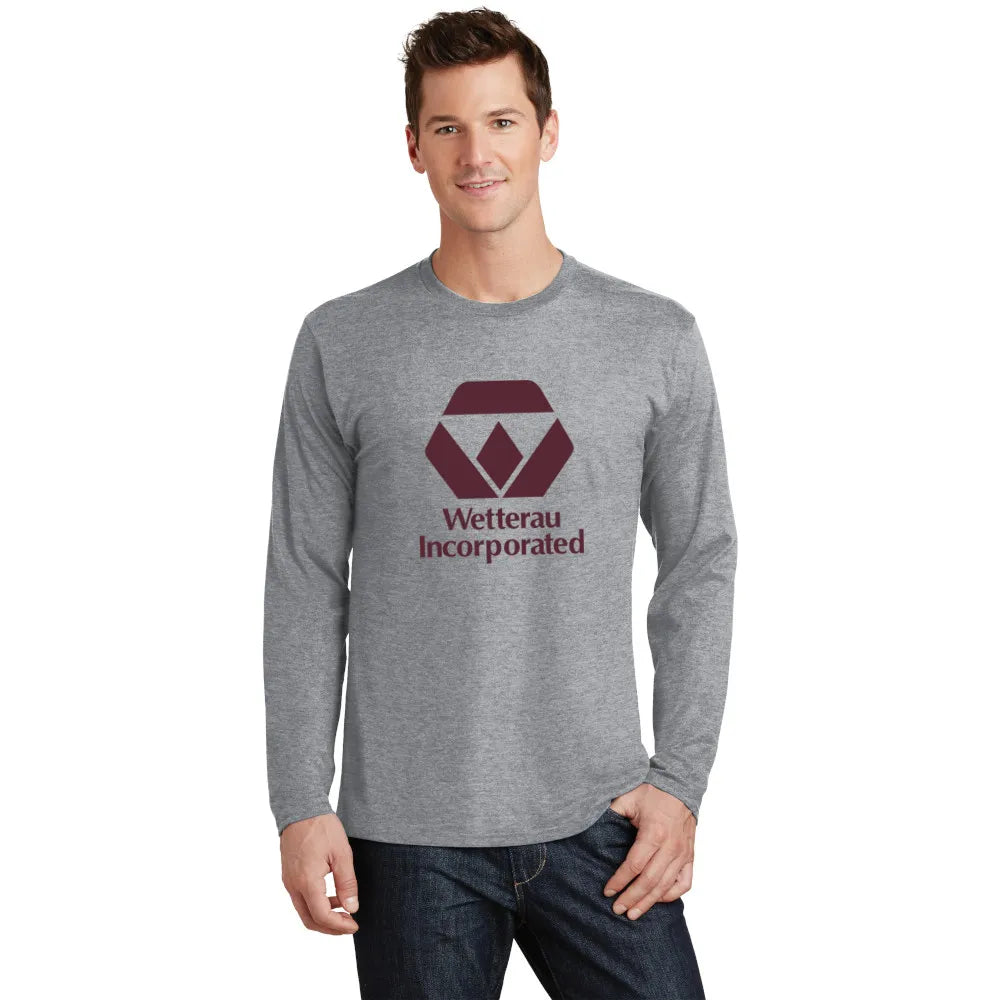 Port & Company Long Sleeve Fan Favorite Tee Decorated - Athletic Grey Heather