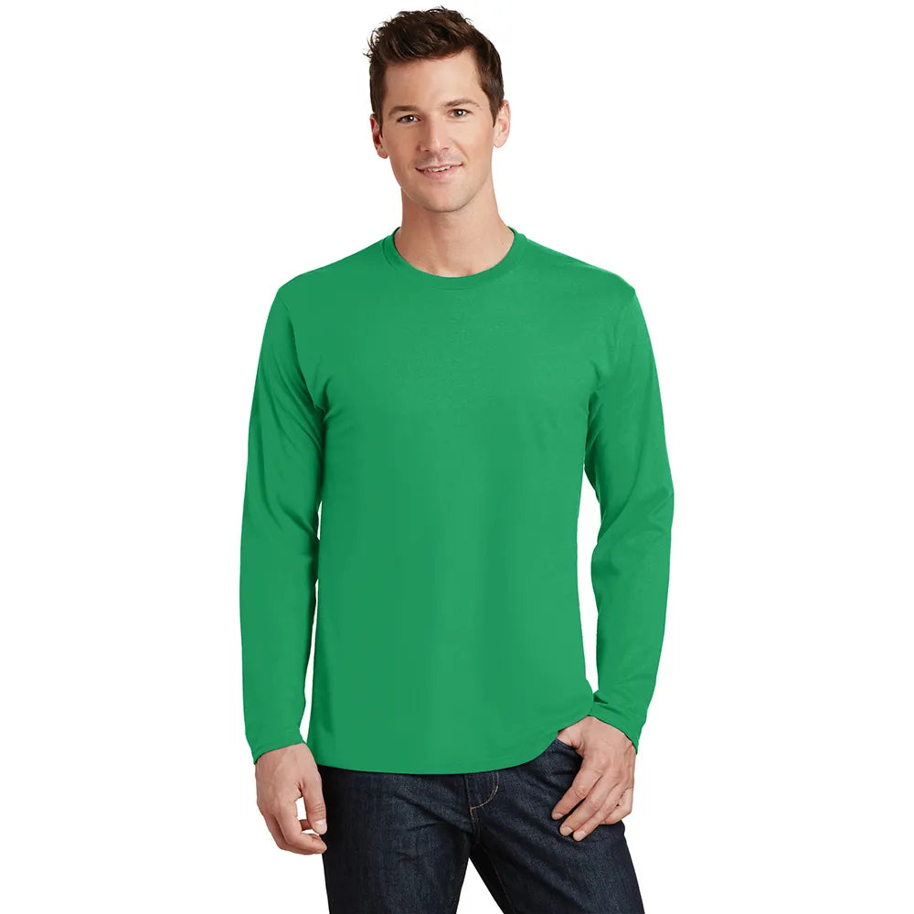 Port & Company Long Sleeve Fan Favorite Tee Decorated - Athletic Kelly Green