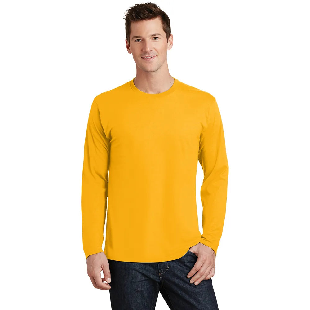 Port & Company Long Sleeve Fan Favorite Tee Decorated - Bright Gold