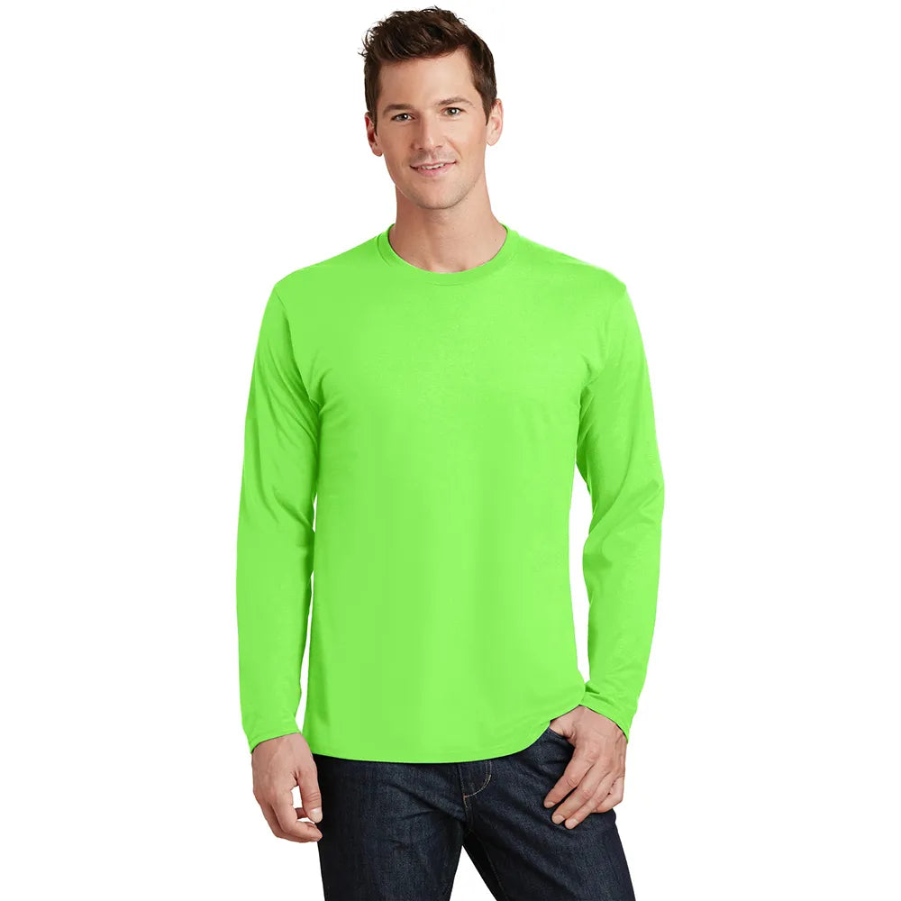 Port & Company Long Sleeve Fan Favorite Tee Decorated - Flash Green