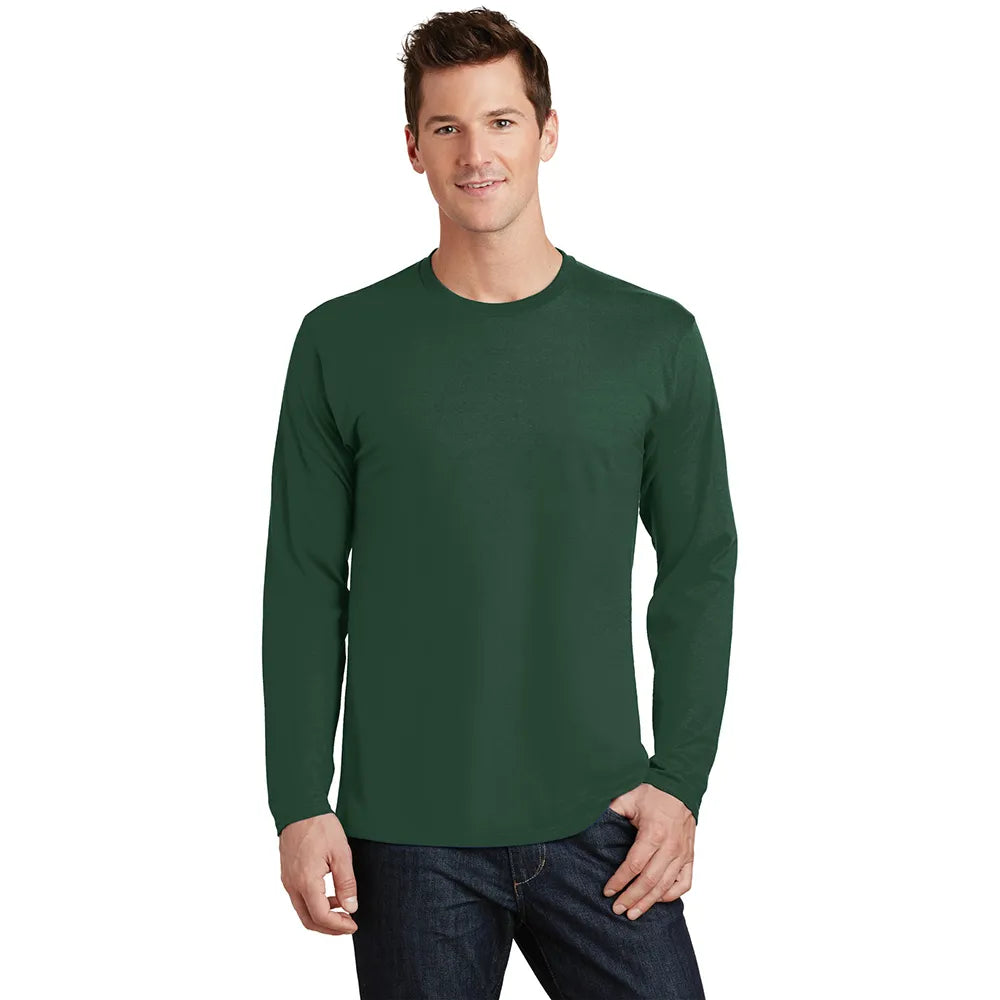 Port & Company Long Sleeve Fan Favorite Tee Decorated - Forest Green