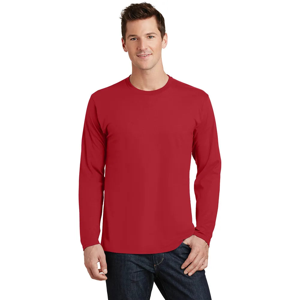 Port & Company Long Sleeve Fan Favorite Tee Decorated - Team Cardinal Red