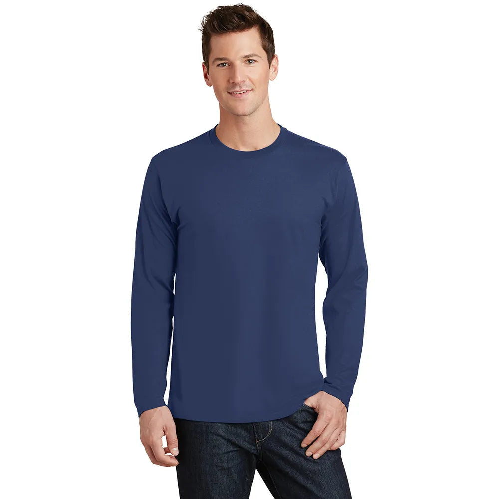 Port & Company Long Sleeve Fan Favorite Tee Decorated - Team Navy Blue