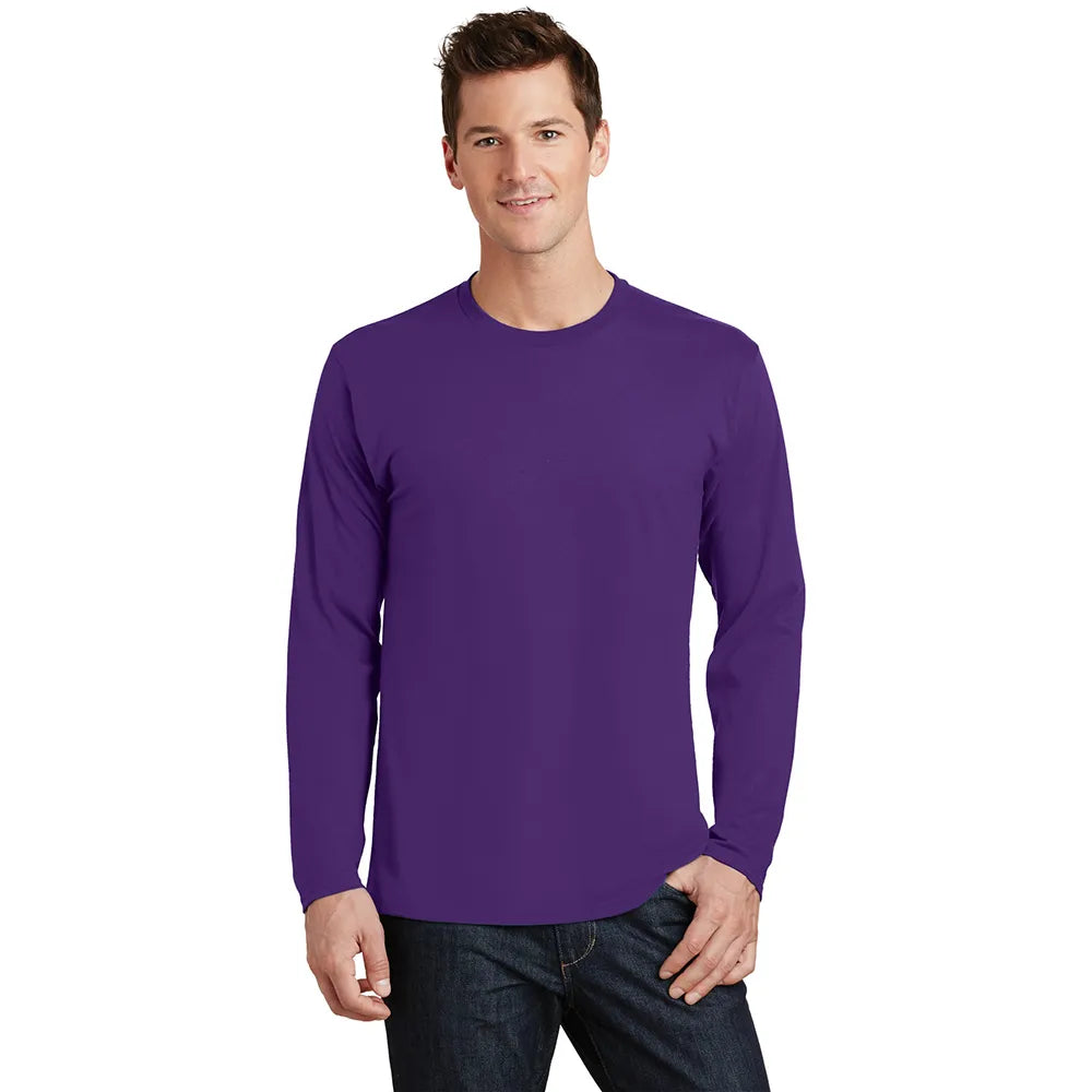 Port & Company Long Sleeve Fan Favorite Tee Decorated - Team Purple