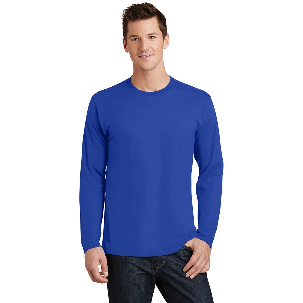 Port & Company Long Sleeve Fan Favorite Tee Decorated - True Royal Blue