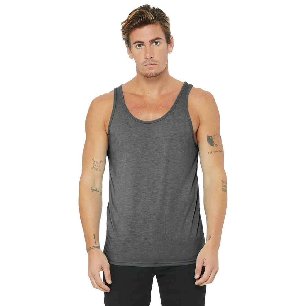 BELLA+CANVAS Unisex Jersey Tank Decorated - Grey Triblend
