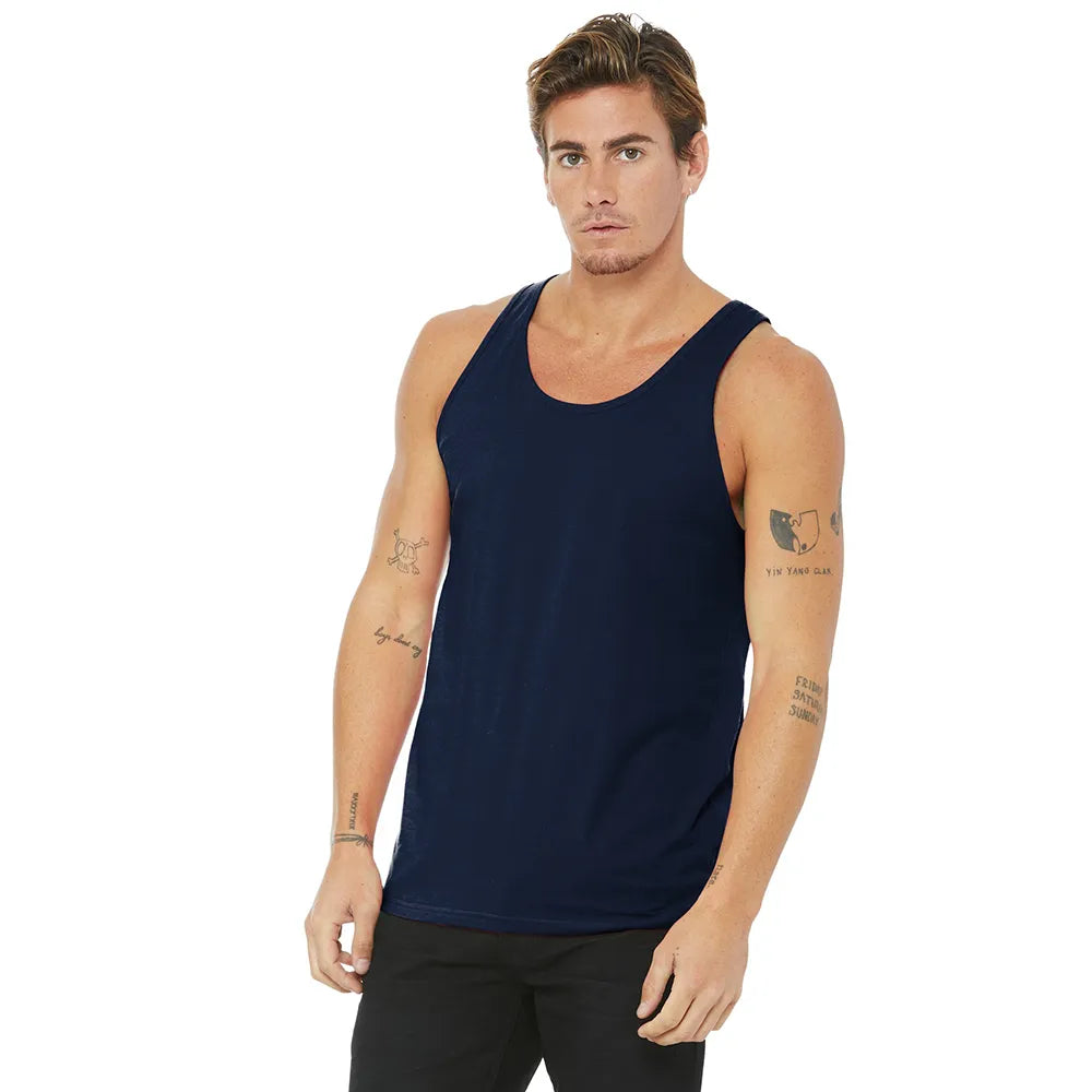BELLA+CANVAS Unisex Jersey Tank Decorated - Navy Blue