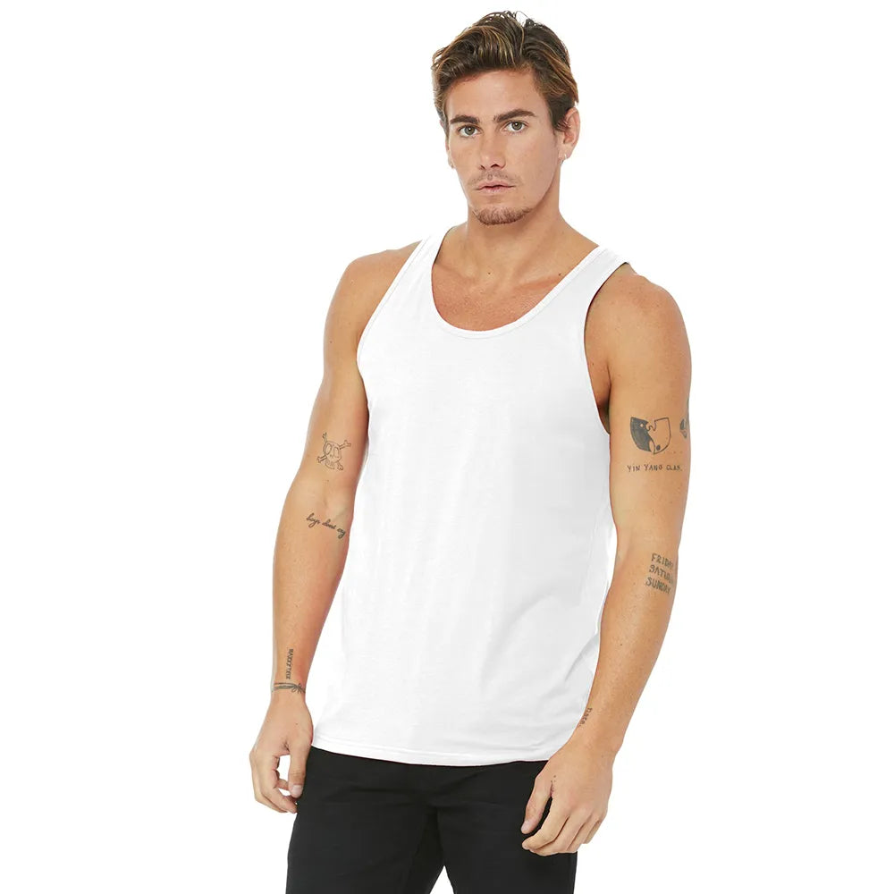 BELLA+CANVAS Unisex Jersey Tank Decorated - White