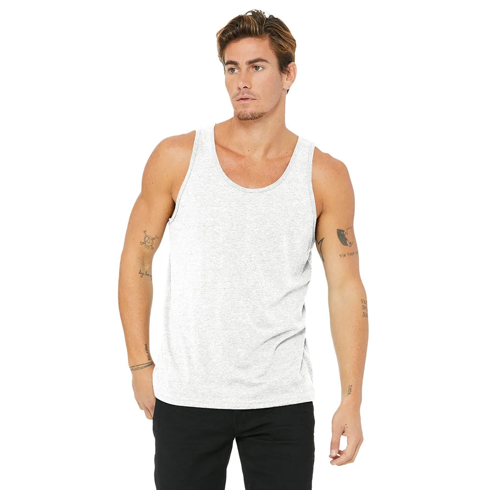 BELLA+CANVAS Unisex Jersey Tank Decorated - White Fleck Triblend