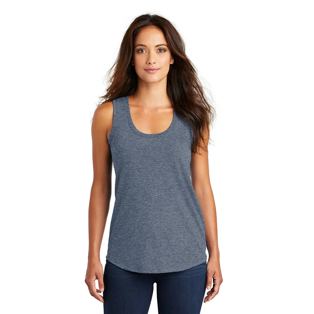 District Women’s Perfect Tri Racerback Tank Decorated - Navy Blue Frost