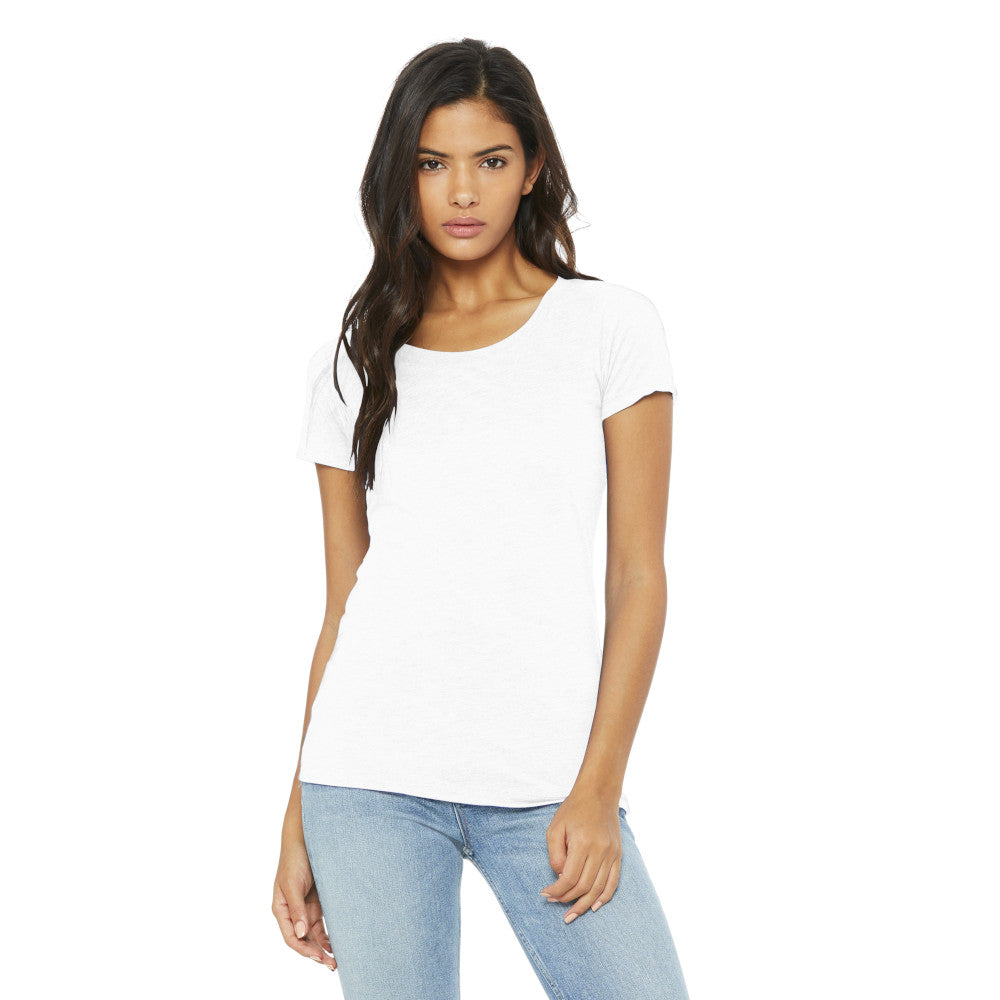 BELLA+CANVAS Women’s Triblend Short Sleeve Tee Decorated - Solid White Triblend