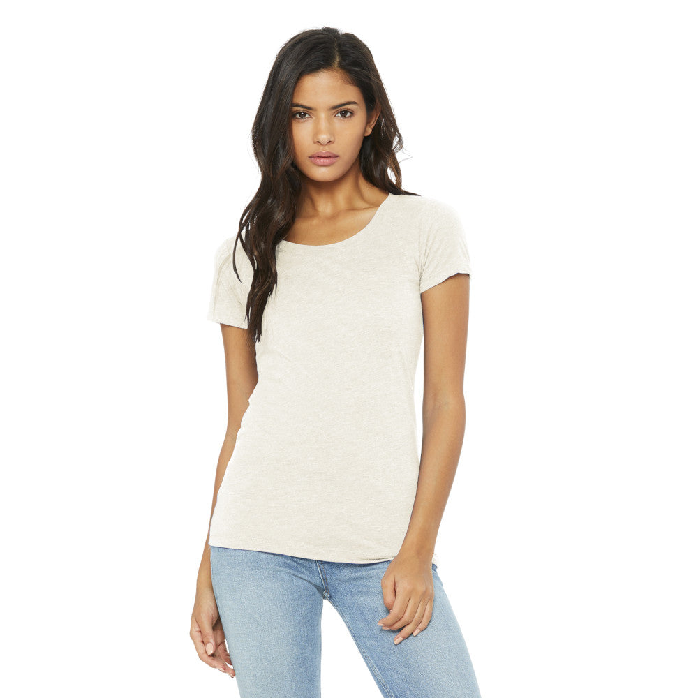BELLA+CANVAS Women’s Triblend Short Sleeve Tee Decorated - Oatmeal Grey Triblend