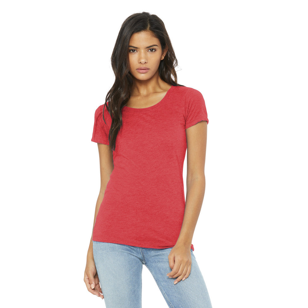 BELLA+CANVAS Women’s Triblend Short Sleeve Tee Decorated - Red Triblend