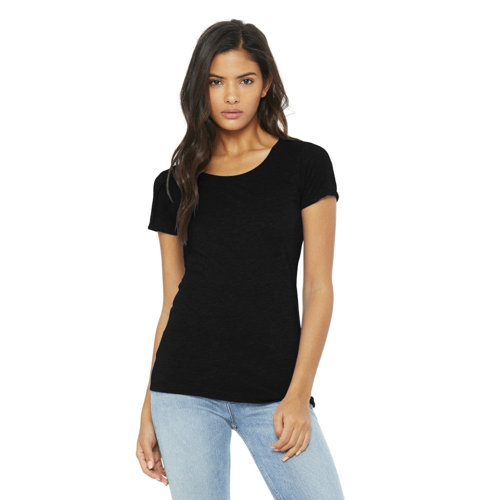 BELLA+CANVAS Women’s Triblend Short Sleeve Tee Decorated - Solid Black Triblend