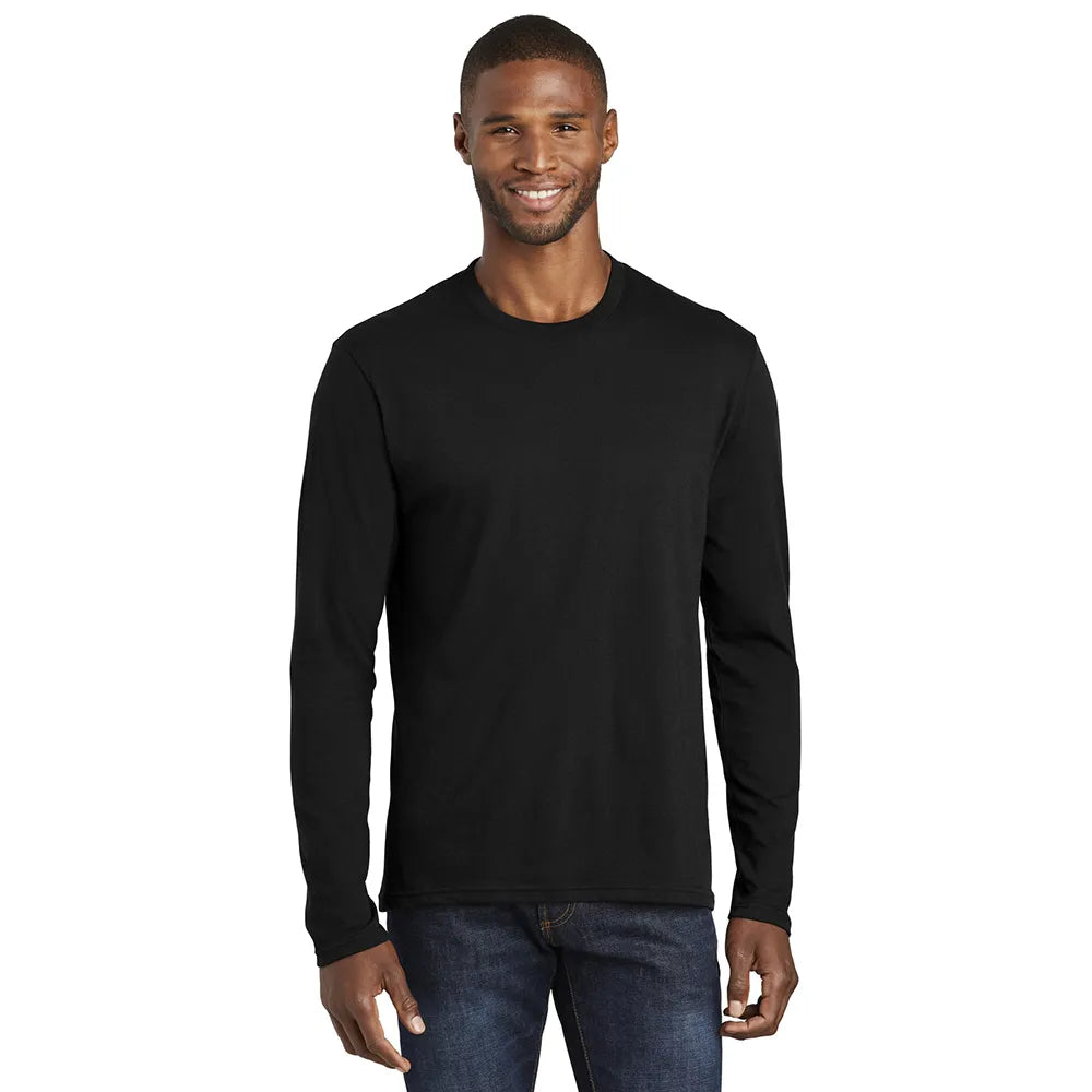 Port & Company Long Sleeve Fan Favorite Blend Tee Decorated - Jet Black