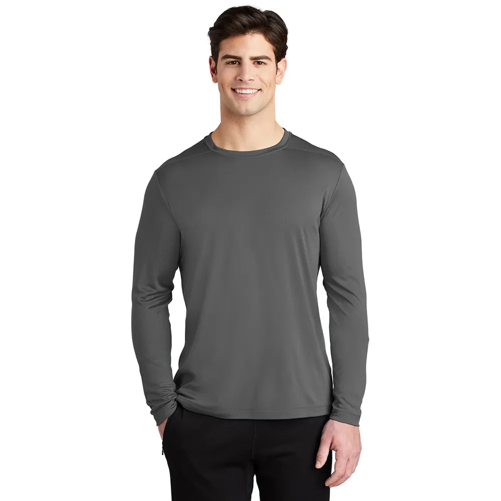 Sport-Tek Posi-UV Pro Long Sleeve Tee Decorated - Dark Smoke Grey