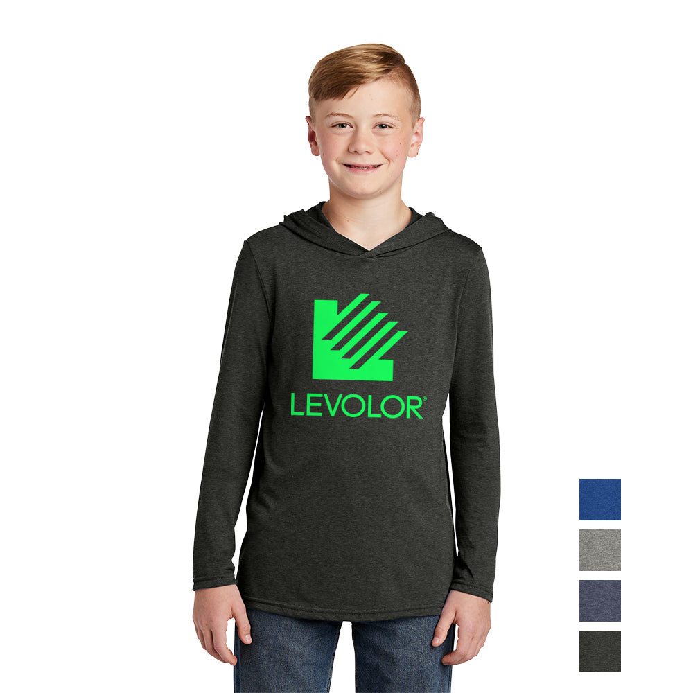 District District Youth Perfect Tri Long Sleeve Hoodie - Black Frost (PMS 426C)