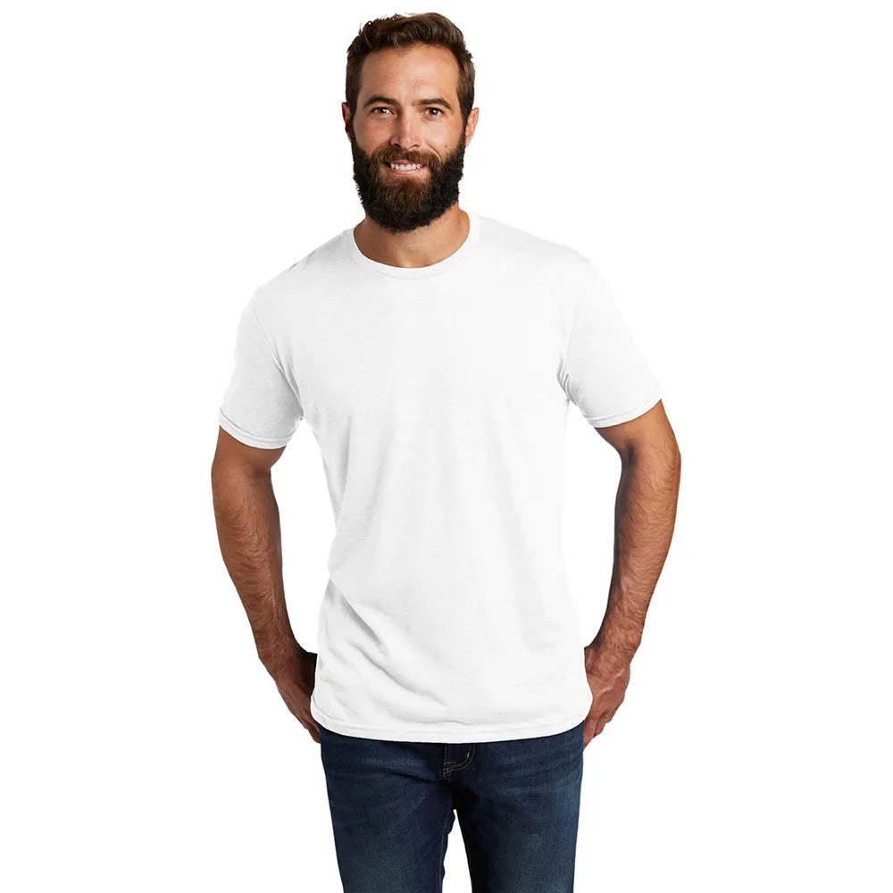 Allmade Unisex Tri-Blend Tee Decorated - Bright White, Deep Black