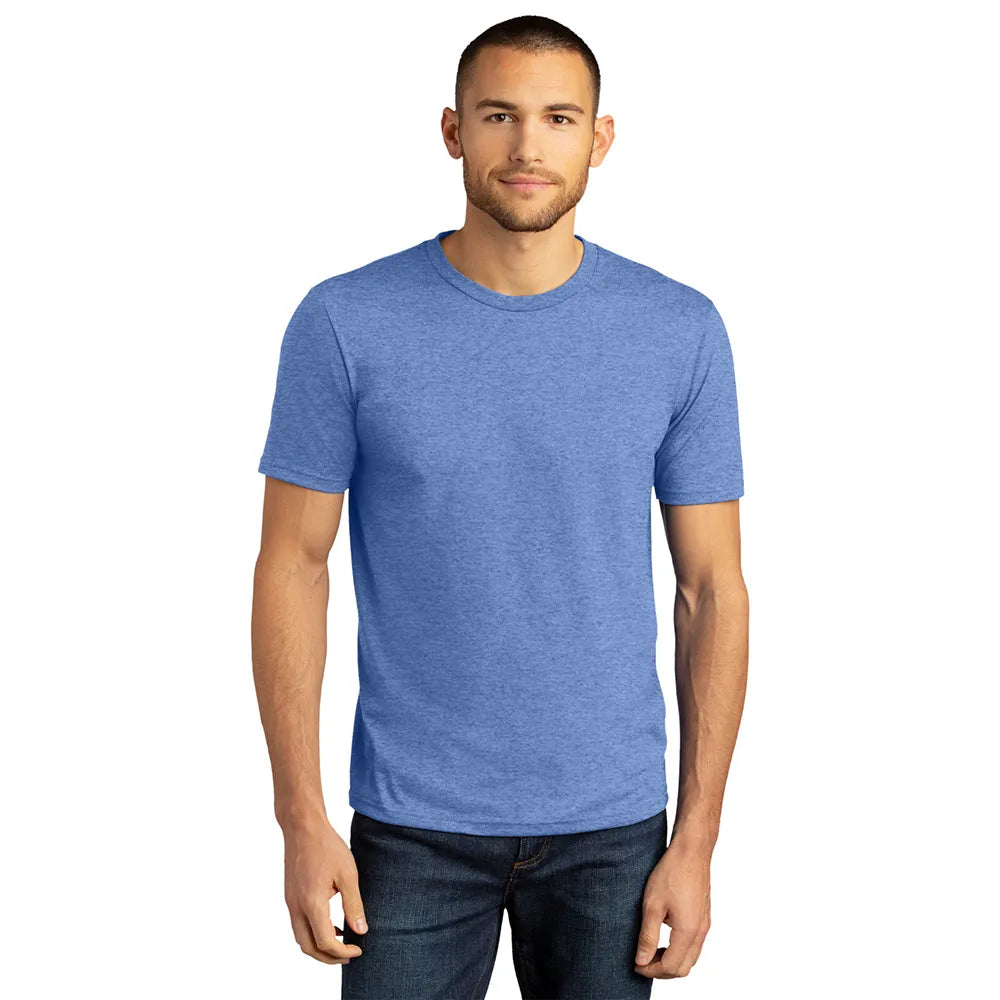 District Perfect Tri DTG Tee Decorated - Maritime Blue Frost, Maroon Red Frost