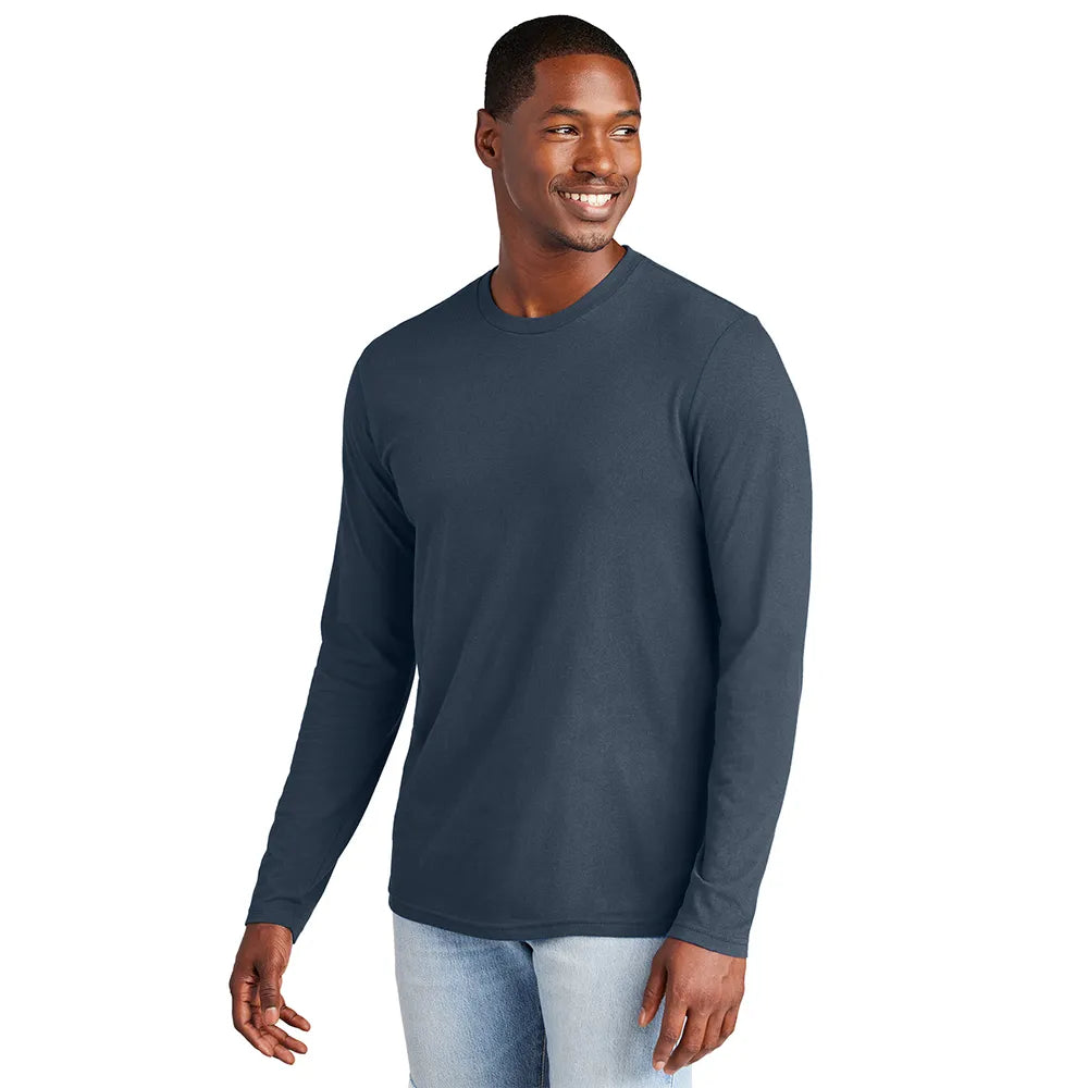 District Very Important Tee Long Sleeve Decorated - Heathered Navy Blue
