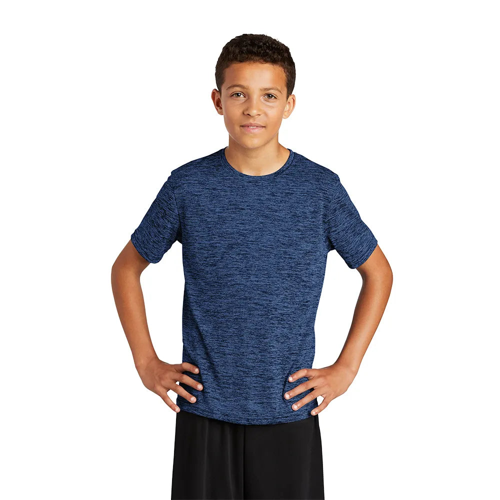 Sport-Tek Sport-Tek Youth PosiCharge Electric Heather Tee - True Navy Blue Electric (PMS 533C)