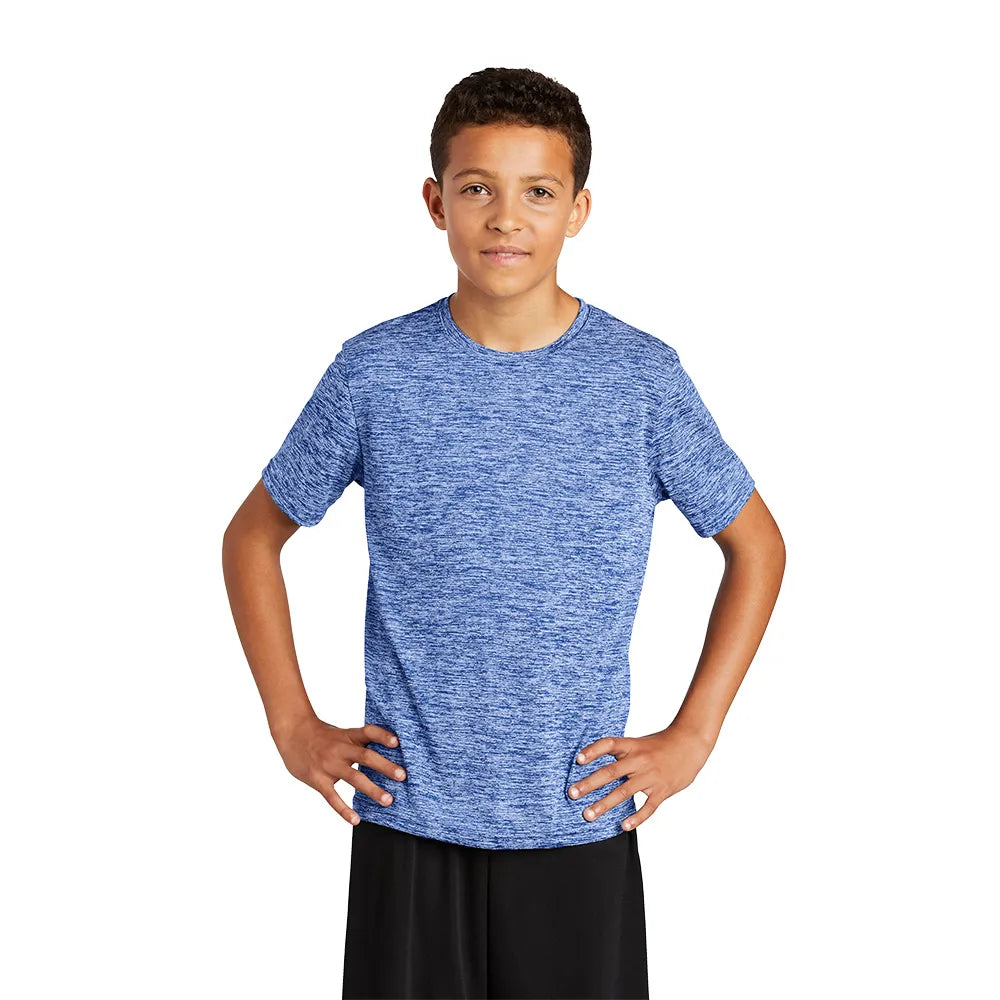 Sport-Tek Sport-Tek Youth PosiCharge Electric Heather Tee - True Royal Blue Electric (PMS 7686C)