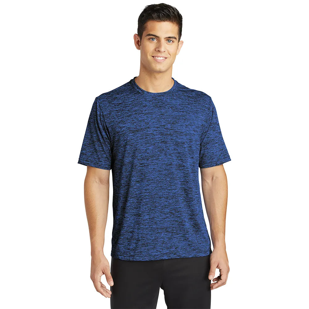 Sport-Tek PosiCharge Electric Heather Tee Decorated - Dark Royal Blue-Black Electric
