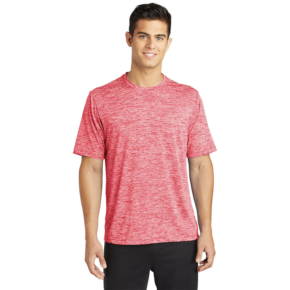Sport-Tek PosiCharge Electric Heather Tee Decorated - Deep Red Electric