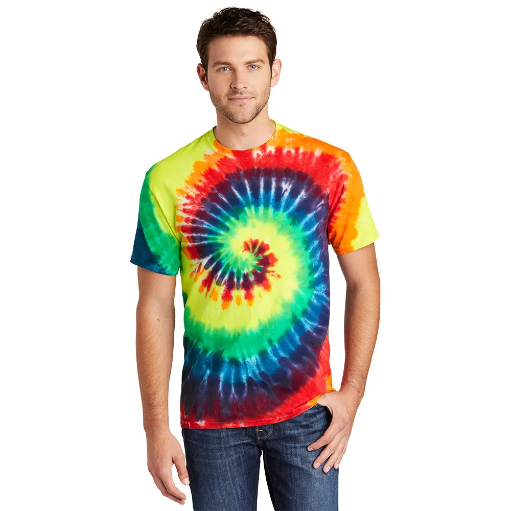 Port & Company Tie-Dye Tee Decorated - Rainbow multicolored