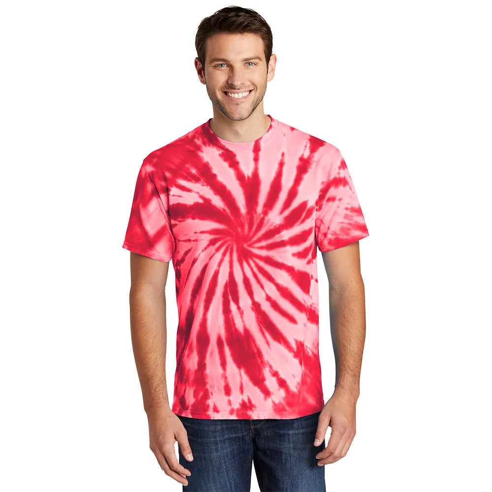 Port & Company Tie-Dye Tee Decorated - Red
