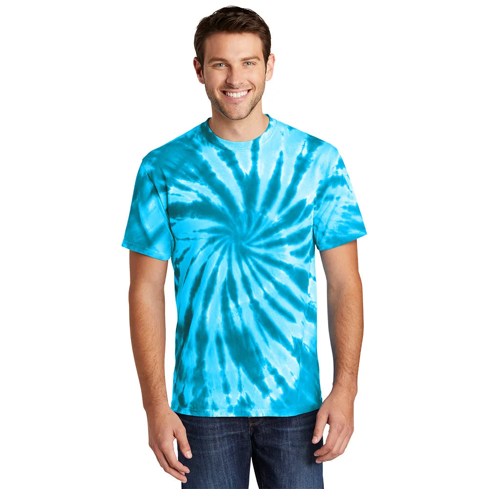 Port & Company Tie-Dye Tee Decorated - Turquoise Blue