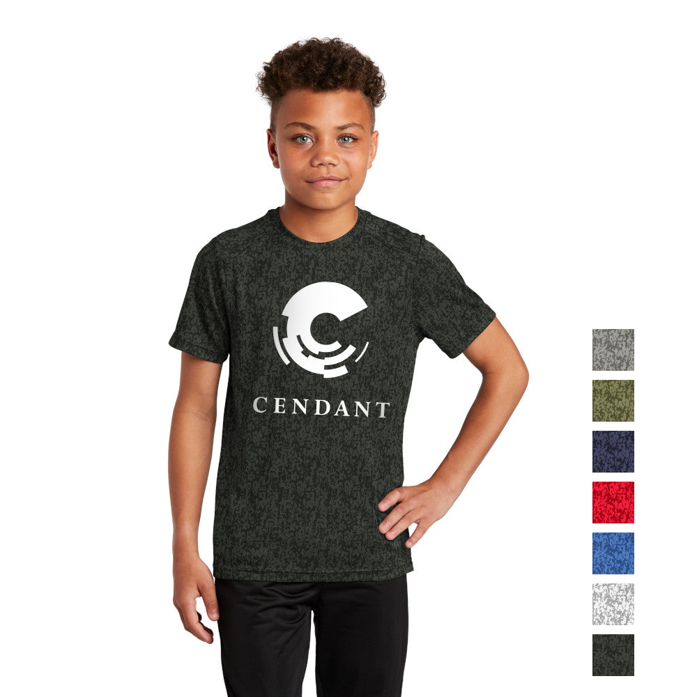 Sport-Tek Sport-Tek Youth Digi Camo Tee - Black (PMS BLACK C )