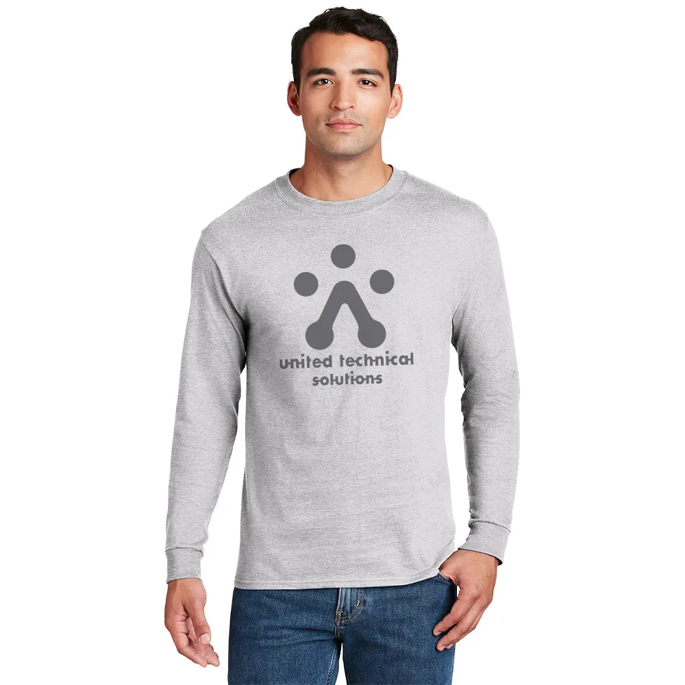 Hanes Beefy-T - 100% Cotton Long Sleeve T-Shirt Decorated - Light Steel Grey